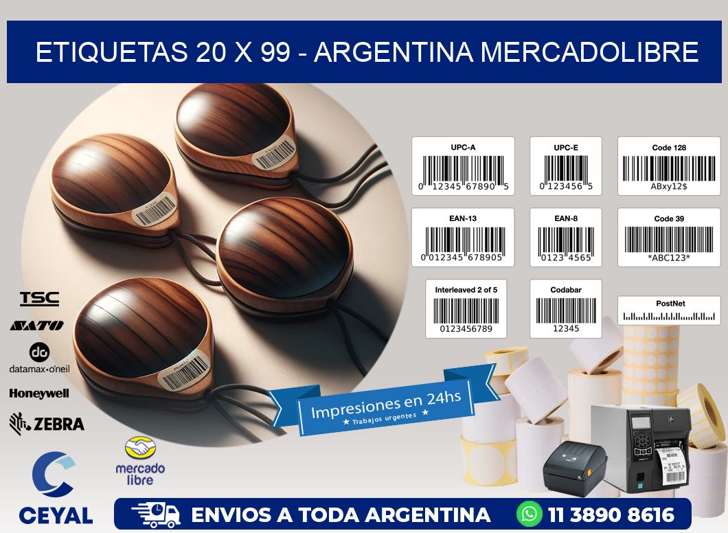 ETIQUETAS 20 x 99 - ARGENTINA MERCADOLIBRE