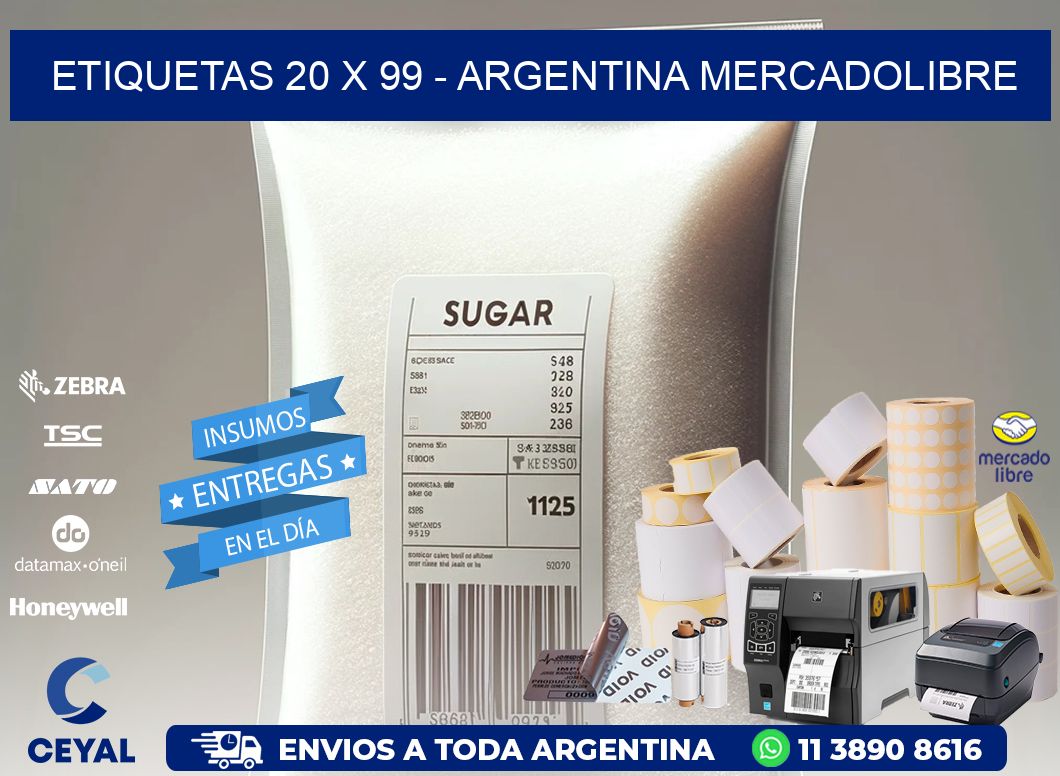 ETIQUETAS 20 x 99 - ARGENTINA MERCADOLIBRE