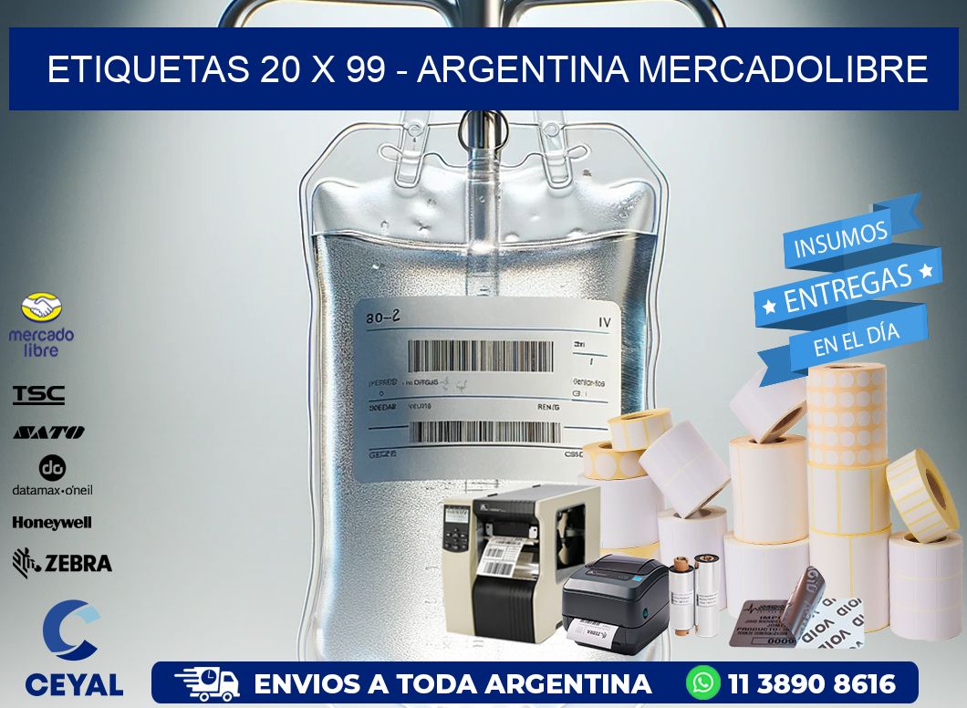 ETIQUETAS 20 x 99 – ARGENTINA MERCADOLIBRE