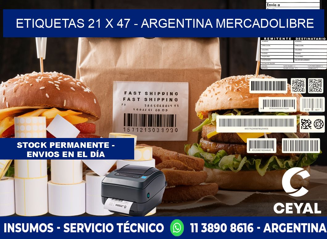 ETIQUETAS 21 x 47 - ARGENTINA MERCADOLIBRE