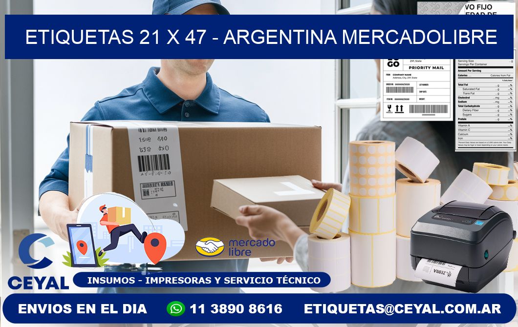 ETIQUETAS 21 x 47 - ARGENTINA MERCADOLIBRE