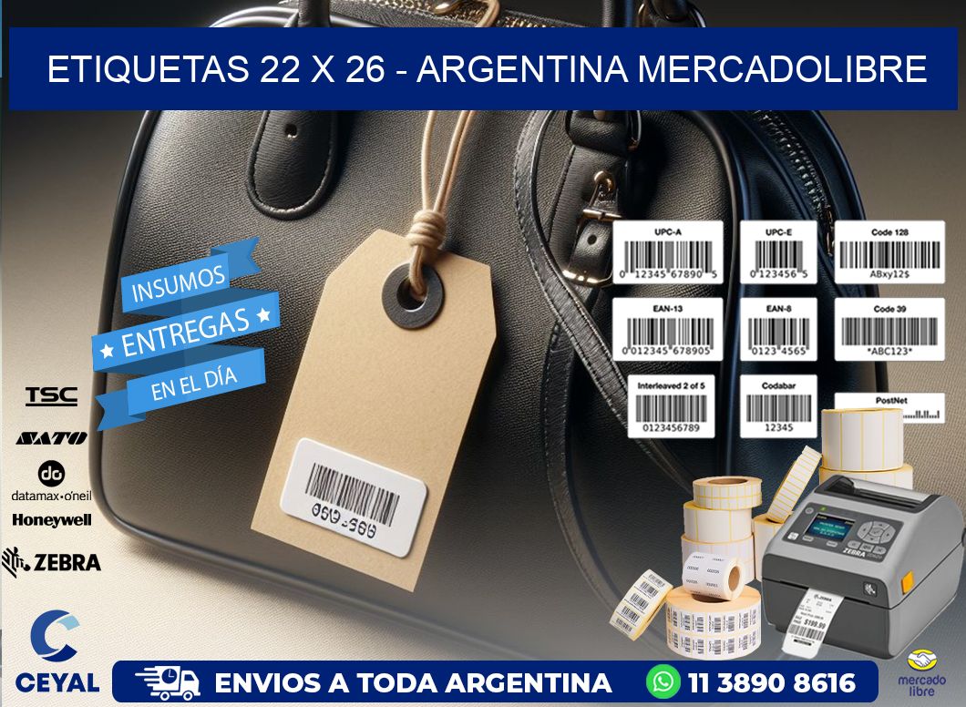 ETIQUETAS 22 x 26 - ARGENTINA MERCADOLIBRE