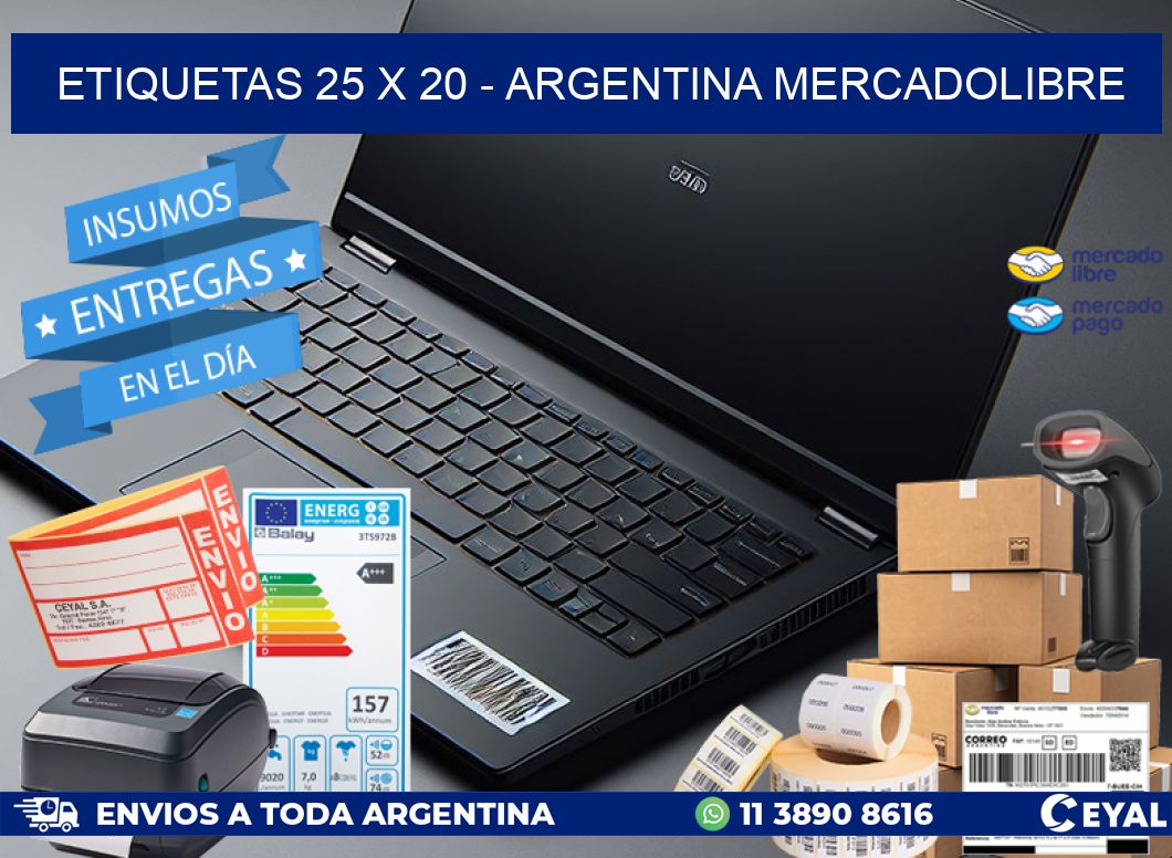 ETIQUETAS 25 x 20 - ARGENTINA MERCADOLIBRE