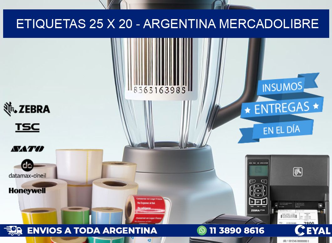 ETIQUETAS 25 x 20 - ARGENTINA MERCADOLIBRE