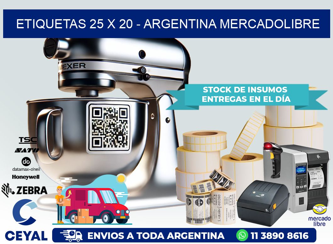 ETIQUETAS 25 x 20 – ARGENTINA MERCADOLIBRE