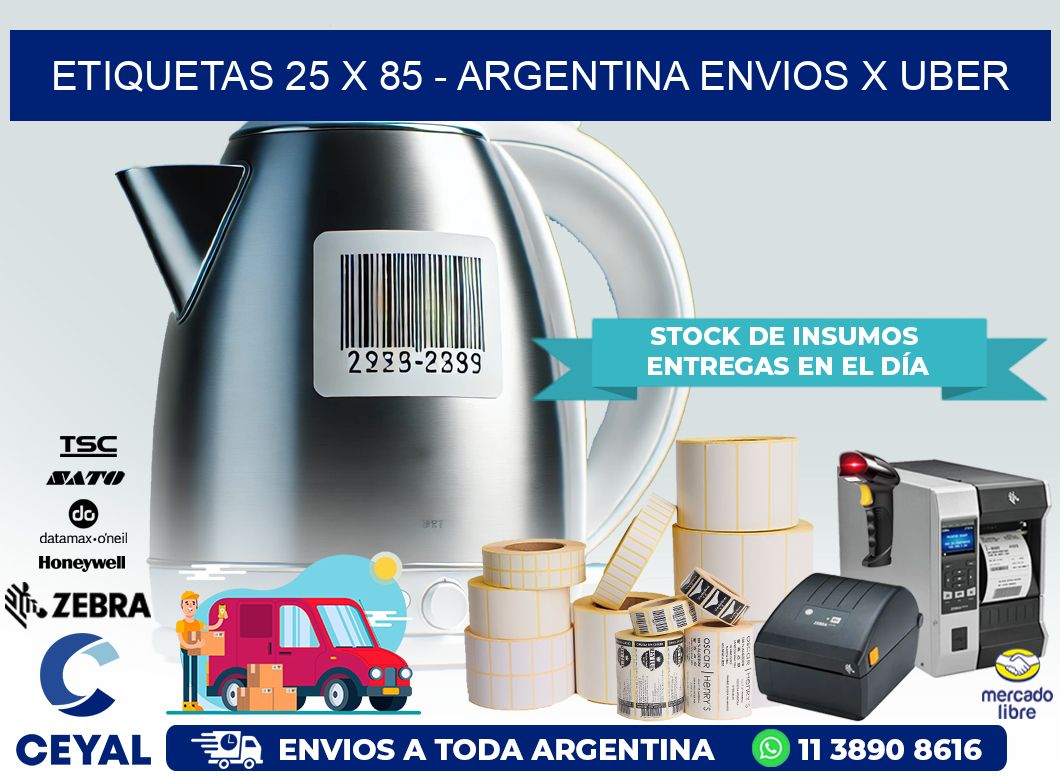 ETIQUETAS 25 x 85 – ARGENTINA ENVIOS X UBER