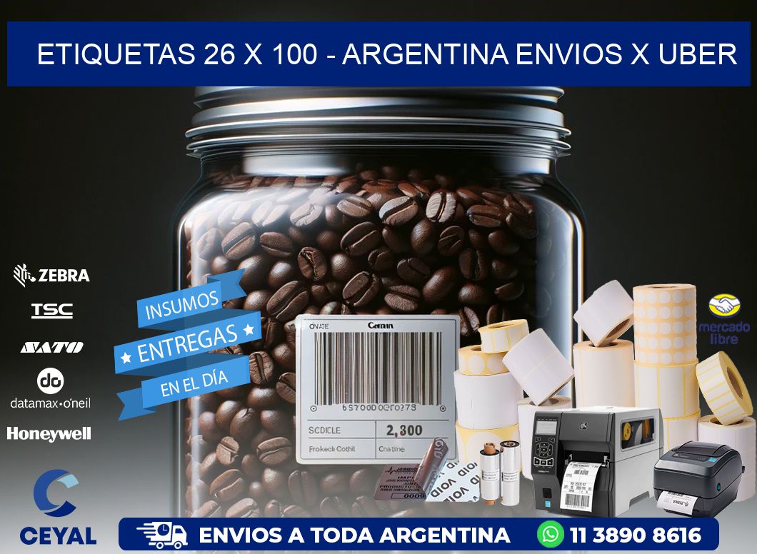 ETIQUETAS 26 x 100 - ARGENTINA ENVIOS X UBER