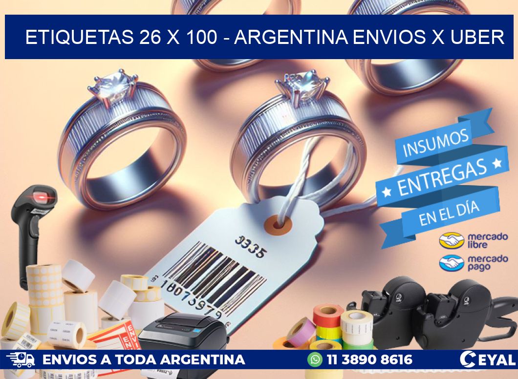 ETIQUETAS 26 x 100 - ARGENTINA ENVIOS X UBER