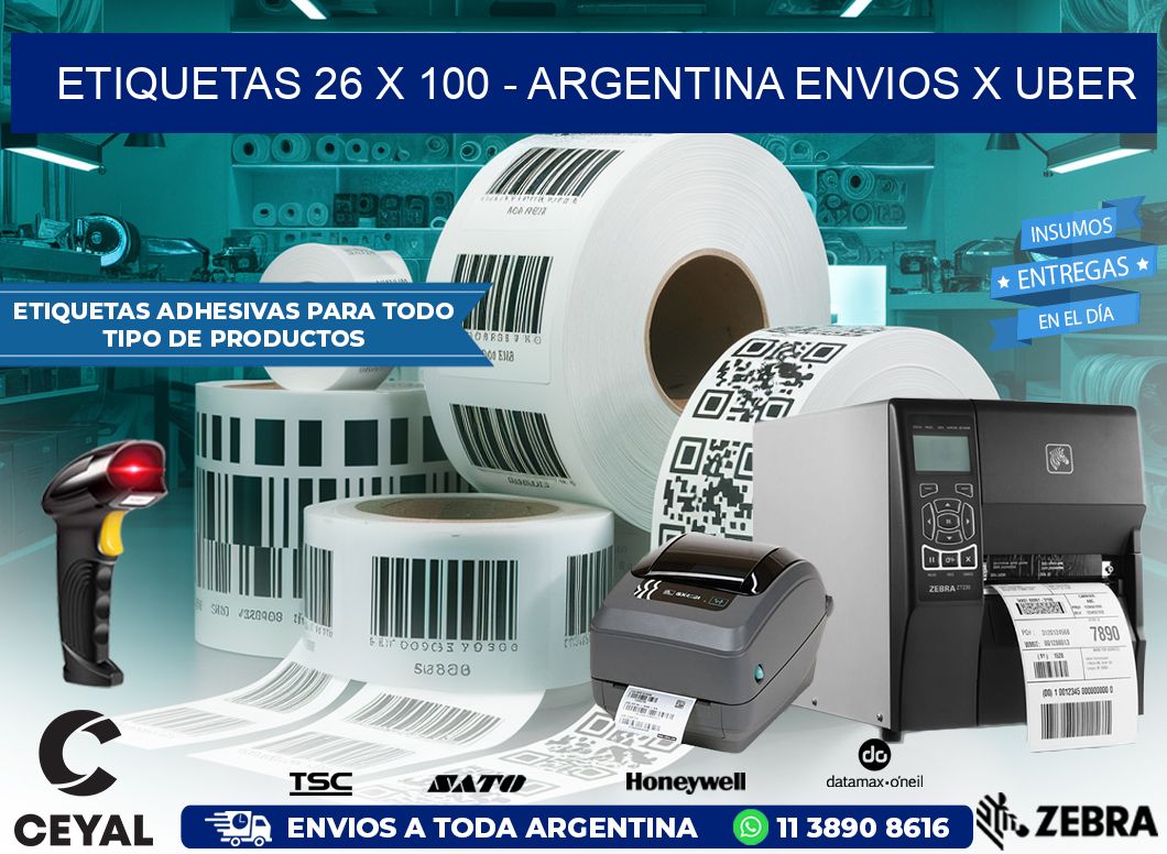 ETIQUETAS 26 x 100 – ARGENTINA ENVIOS X UBER