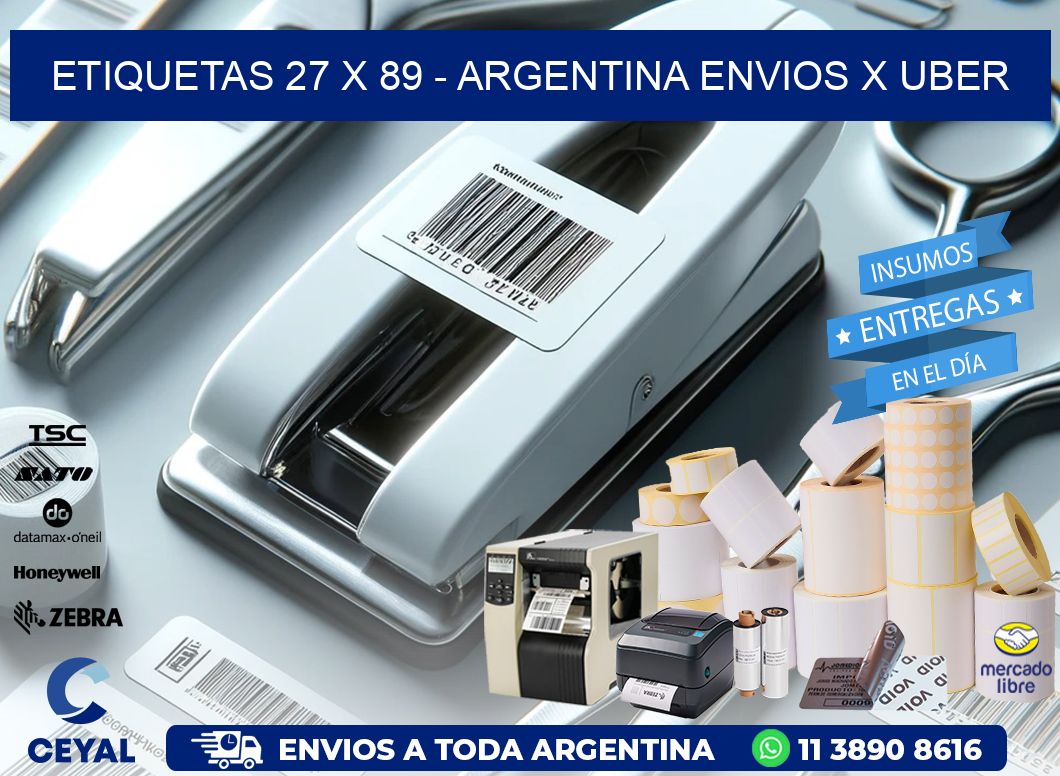 ETIQUETAS 27 x 89 - ARGENTINA ENVIOS X UBER