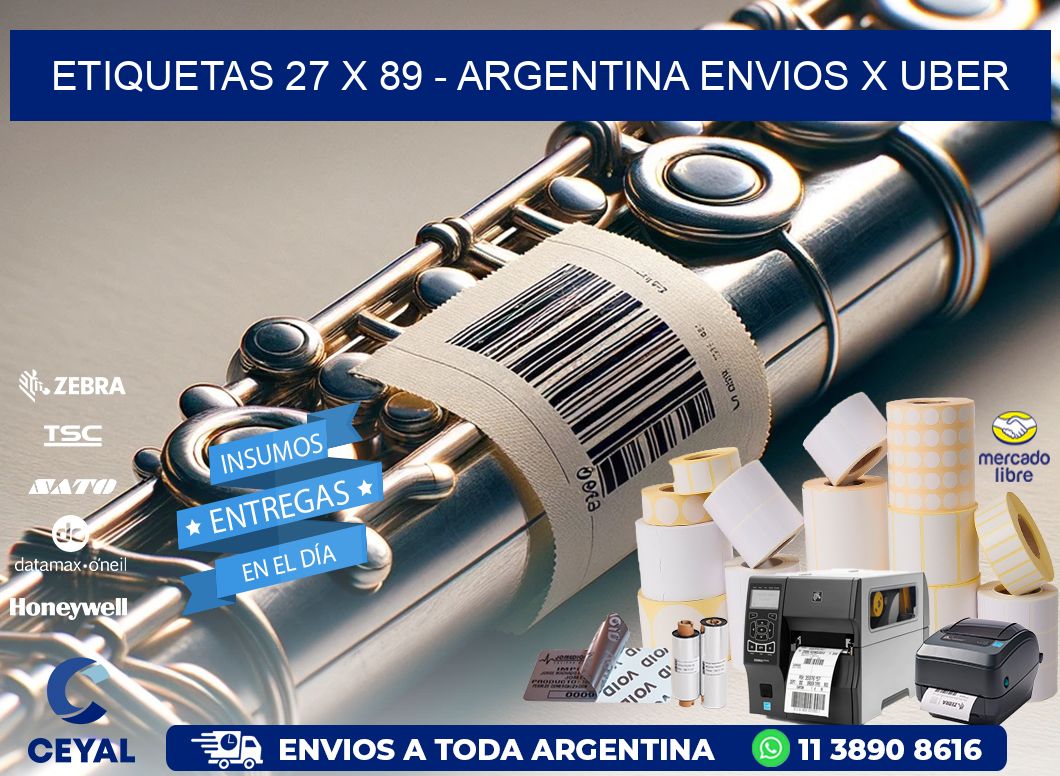 ETIQUETAS 27 x 89 - ARGENTINA ENVIOS X UBER