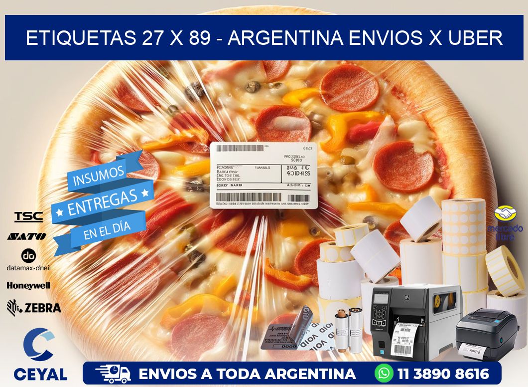 ETIQUETAS 27 x 89 - ARGENTINA ENVIOS X UBER