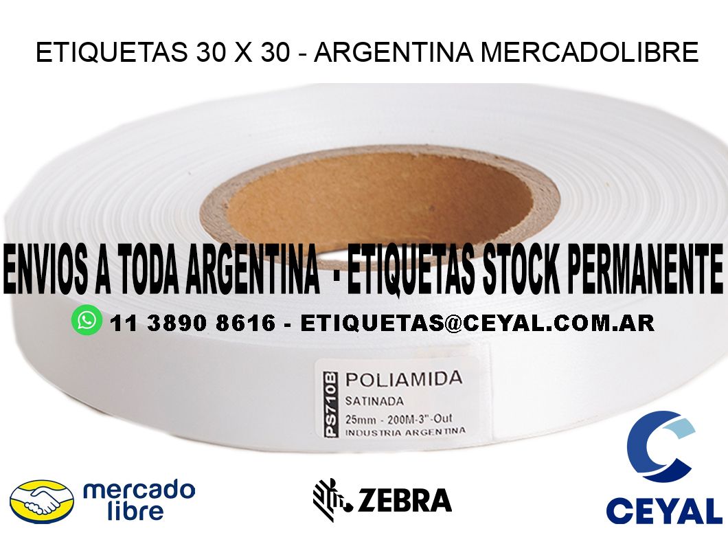 ETIQUETAS 30 x 30 - ARGENTINA MERCADOLIBRE