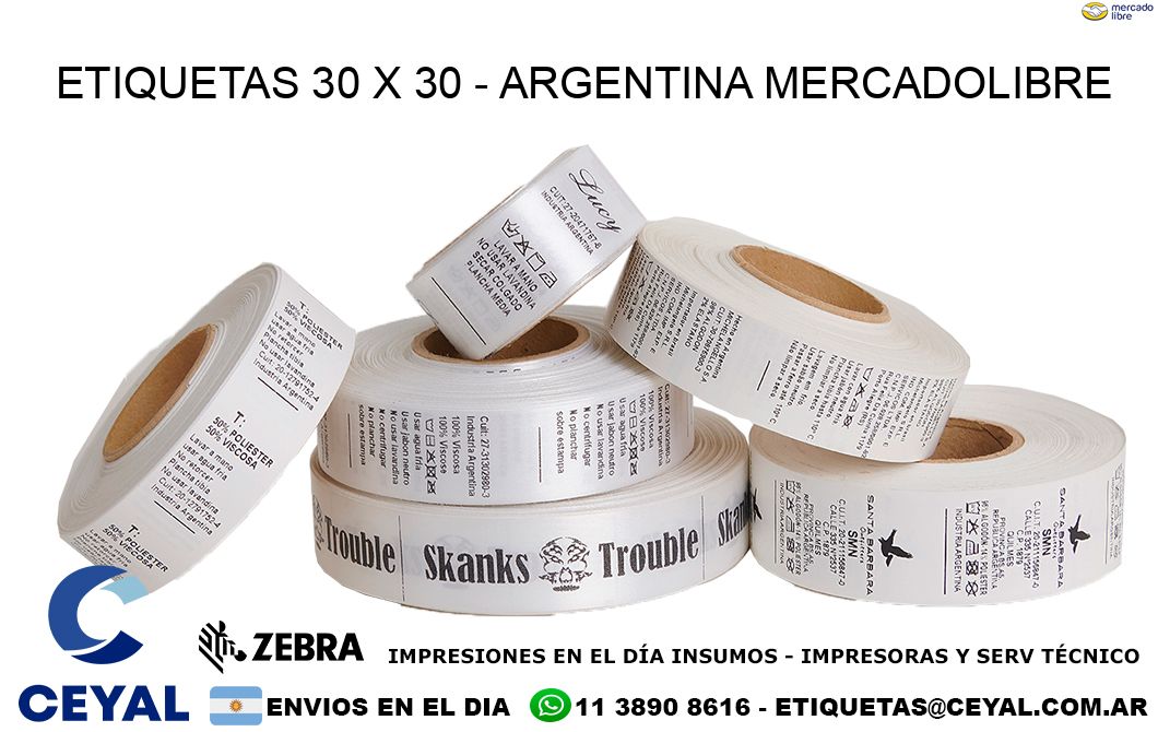 ETIQUETAS 30 x 30 - ARGENTINA MERCADOLIBRE