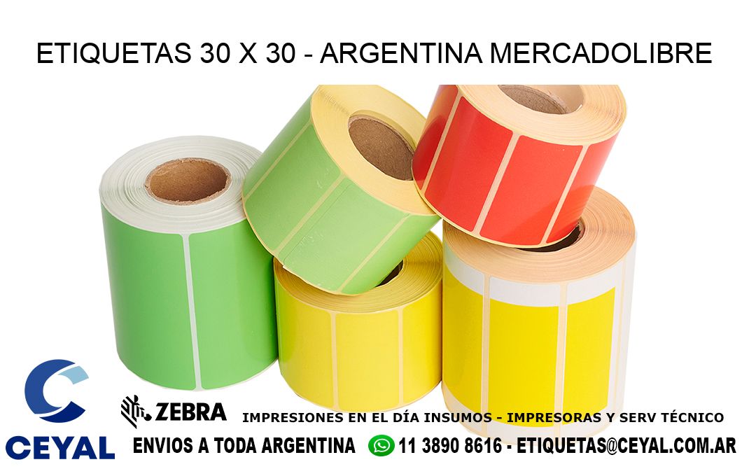 ETIQUETAS 30 x 30 - ARGENTINA MERCADOLIBRE