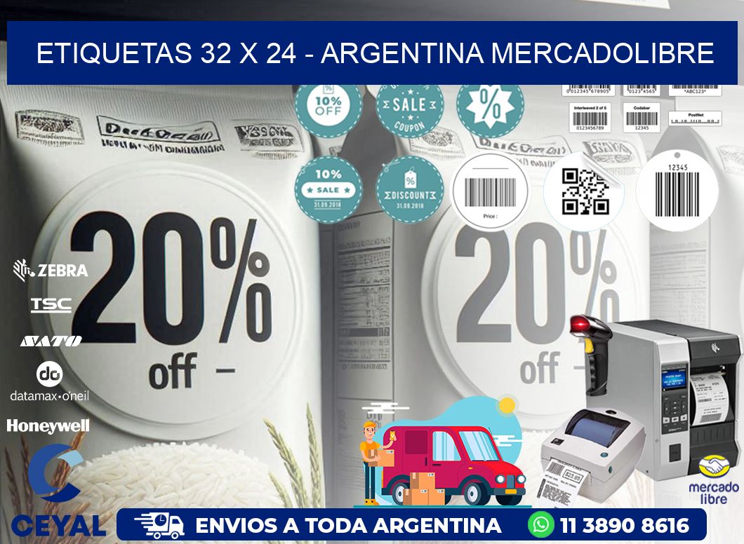 ETIQUETAS 32 x 24 - ARGENTINA MERCADOLIBRE