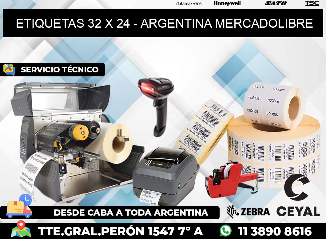 ETIQUETAS 32 x 24 - ARGENTINA MERCADOLIBRE