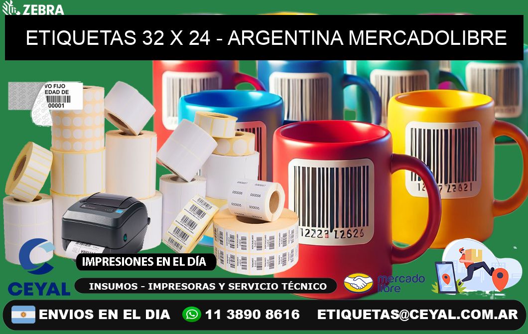 ETIQUETAS 32 x 24 - ARGENTINA MERCADOLIBRE