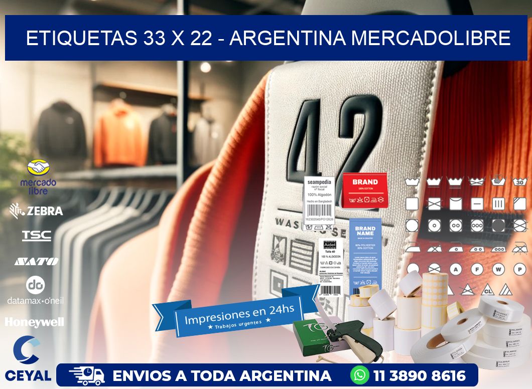 ETIQUETAS 33 x 22 - ARGENTINA MERCADOLIBRE