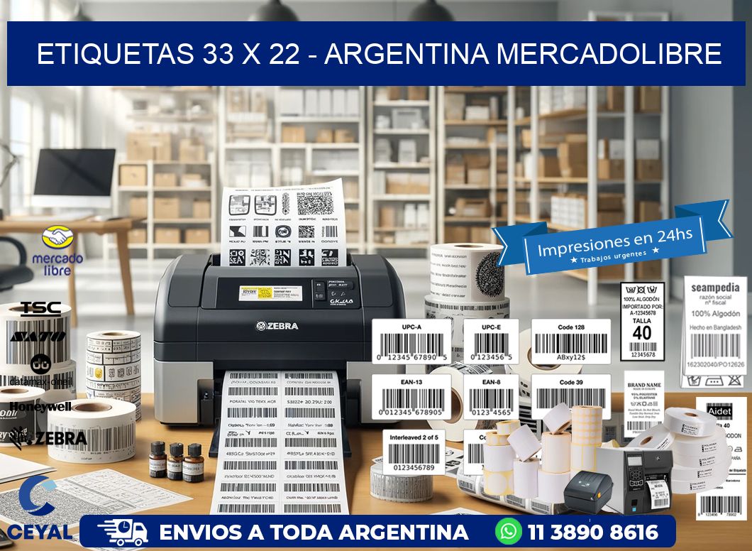 ETIQUETAS 33 x 22 – ARGENTINA MERCADOLIBRE