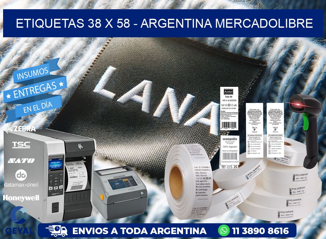 ETIQUETAS 38 x 58 - ARGENTINA MERCADOLIBRE