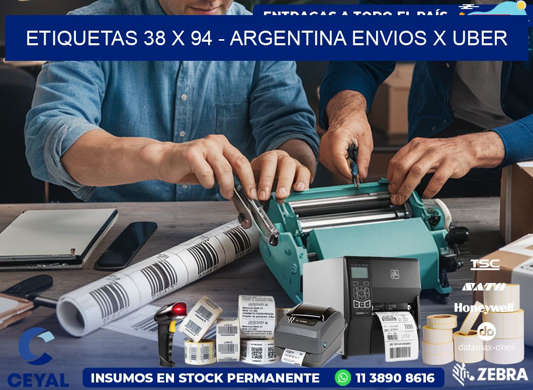 ETIQUETAS 38 x 94 - ARGENTINA ENVIOS X UBER