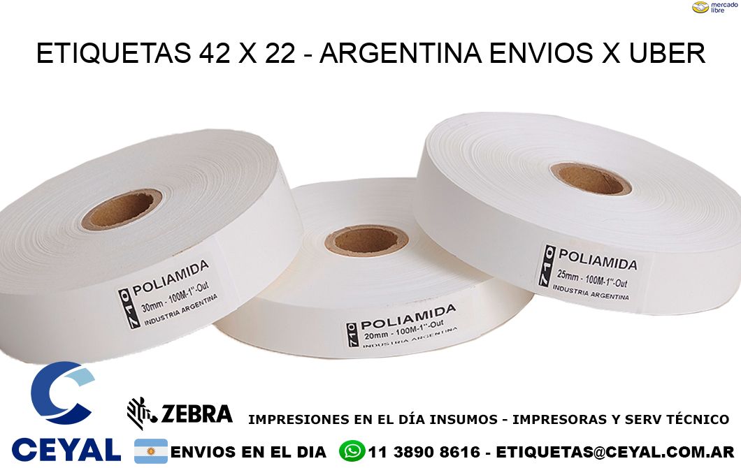 ETIQUETAS 42 x 22 - ARGENTINA ENVIOS X UBER