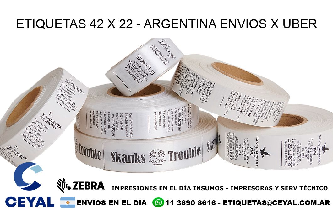 ETIQUETAS 42 x 22 - ARGENTINA ENVIOS X UBER