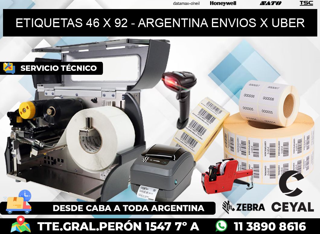 ETIQUETAS 46 x 92 - ARGENTINA ENVIOS X UBER