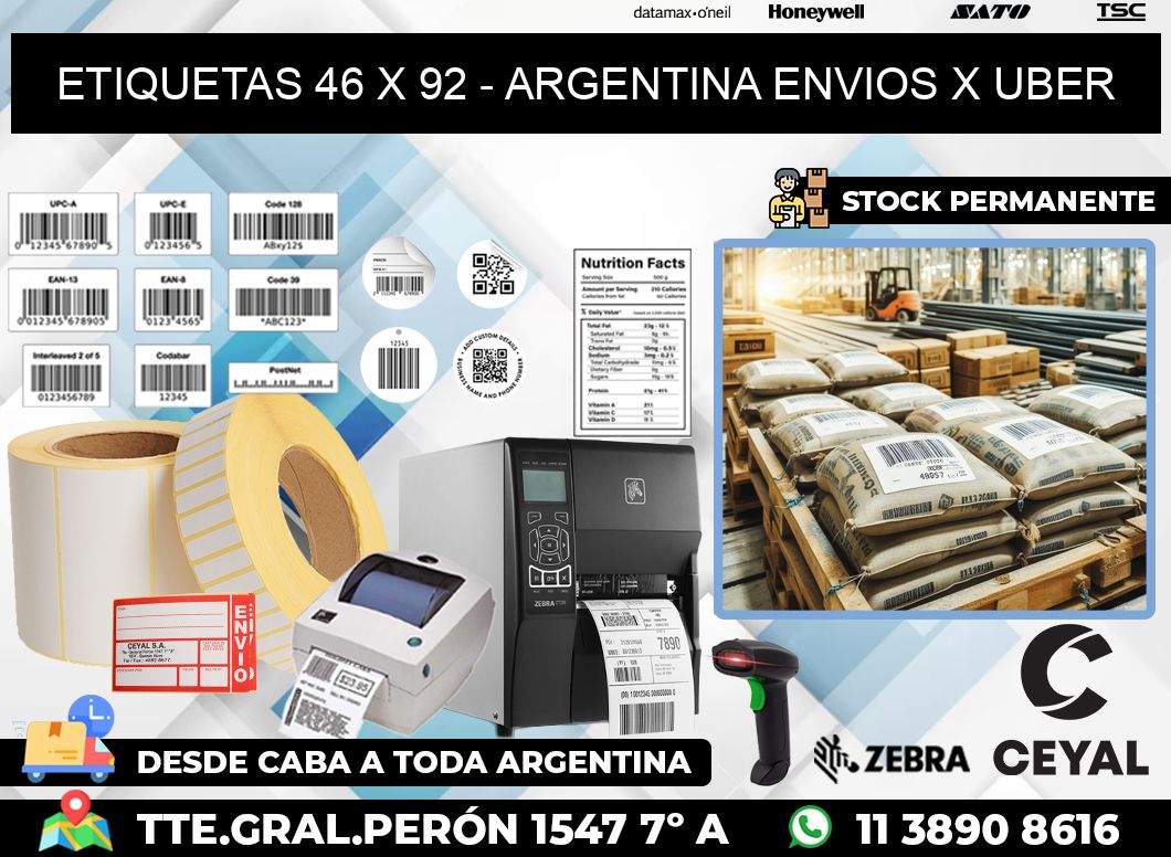 ETIQUETAS 46 x 92 – ARGENTINA ENVIOS X UBER