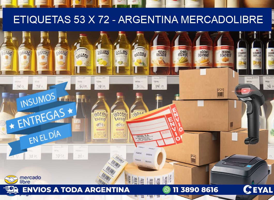 ETIQUETAS 53 x 72 - ARGENTINA MERCADOLIBRE