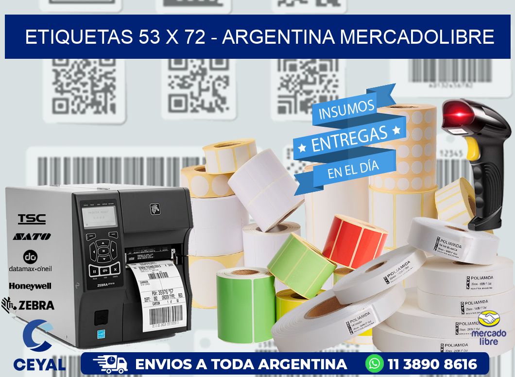 ETIQUETAS 53 x 72 - ARGENTINA MERCADOLIBRE