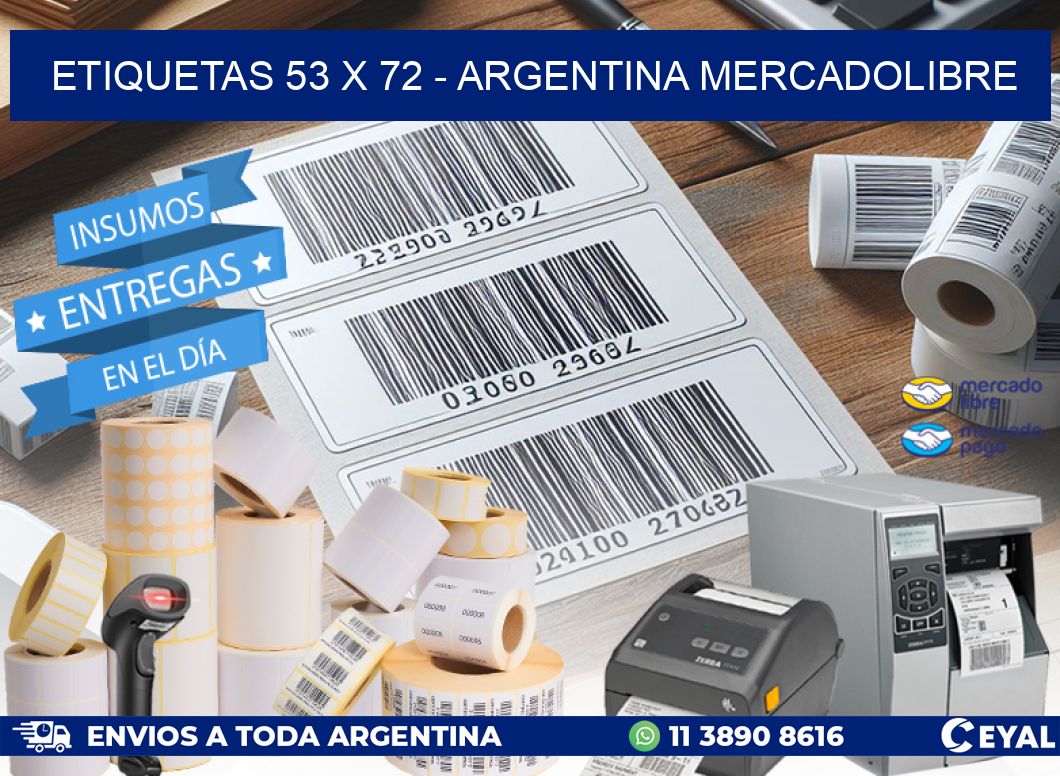 ETIQUETAS 53 x 72 - ARGENTINA MERCADOLIBRE