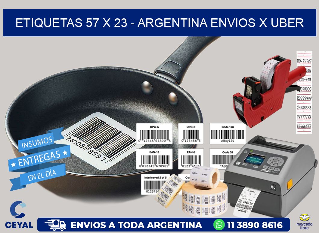 ETIQUETAS 57 x 23 – ARGENTINA ENVIOS X UBER