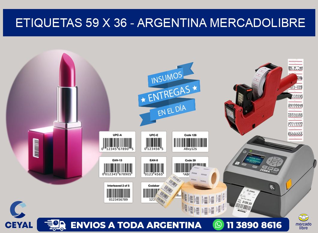 ETIQUETAS 59 x 36 - ARGENTINA MERCADOLIBRE