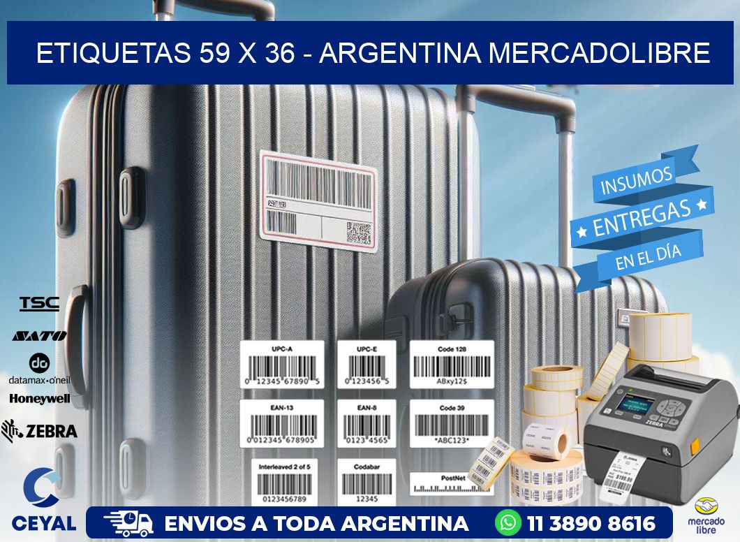 ETIQUETAS 59 x 36 - ARGENTINA MERCADOLIBRE