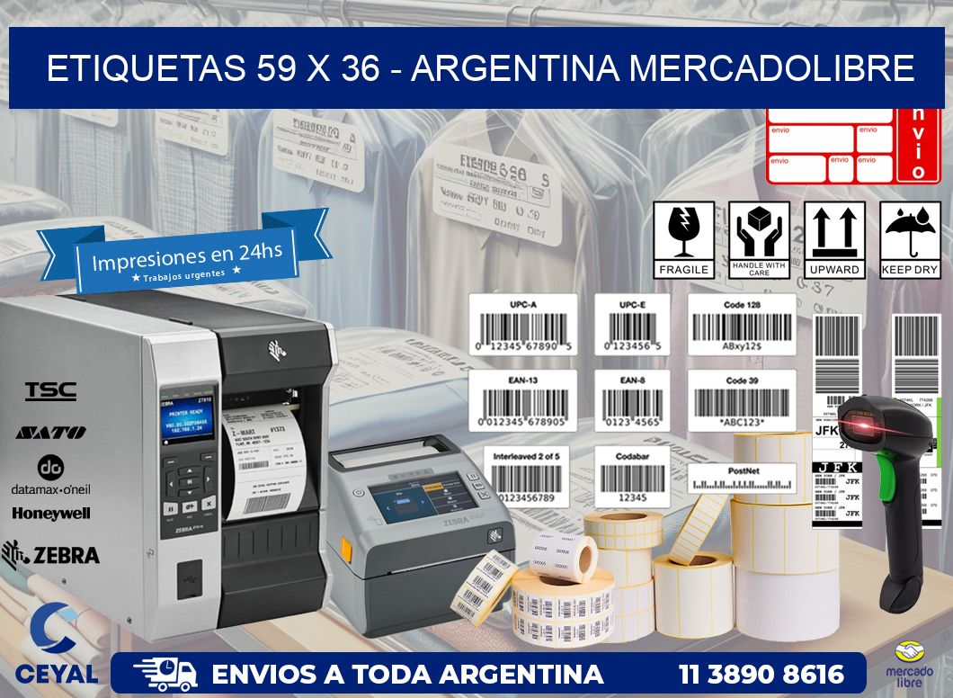 ETIQUETAS 59 x 36 - ARGENTINA MERCADOLIBRE