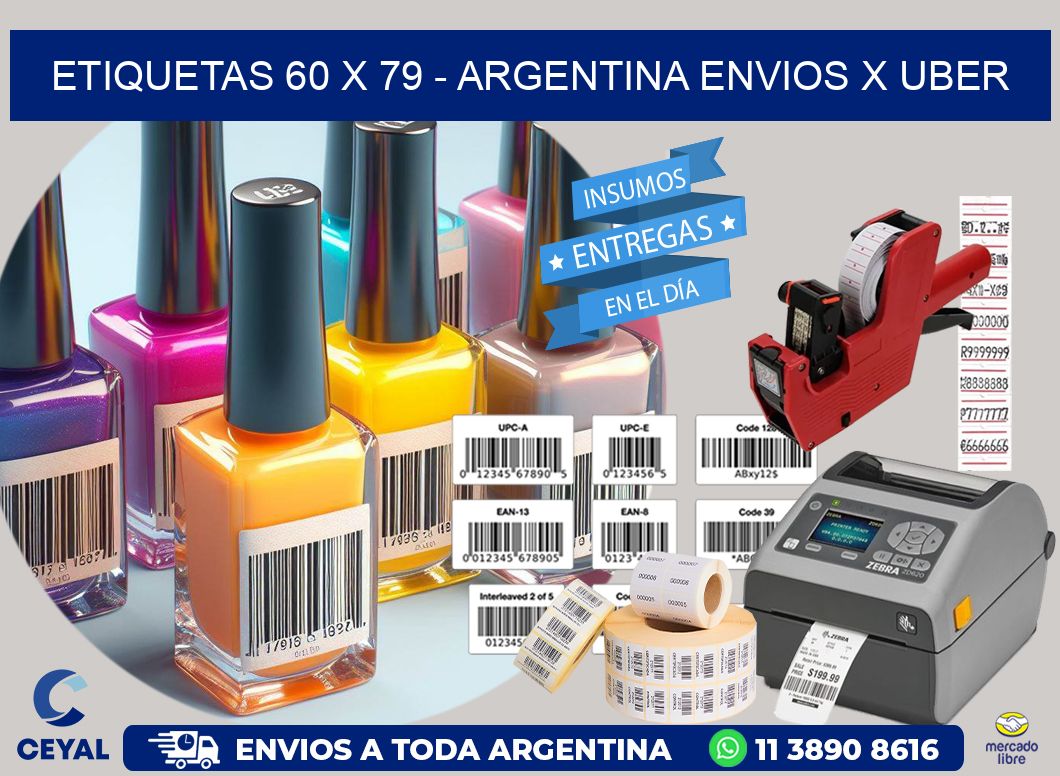 ETIQUETAS 60 x 79 - ARGENTINA ENVIOS X UBER