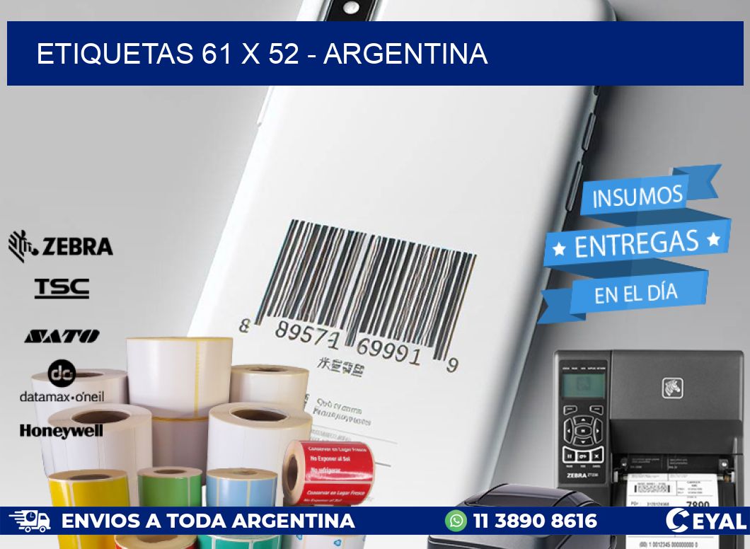 ETIQUETAS 61 x 52 - ARGENTINA