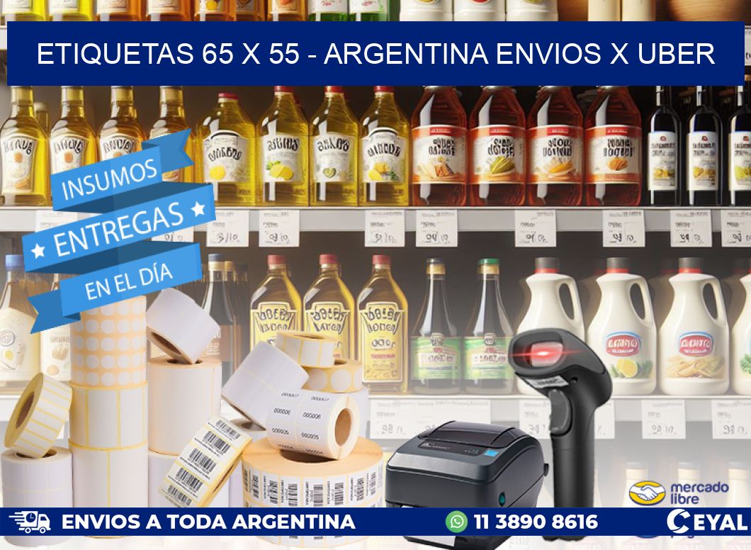 ETIQUETAS 65 x 55 - ARGENTINA ENVIOS X UBER