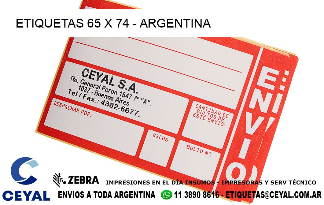 ETIQUETAS 65 x 74 - ARGENTINA