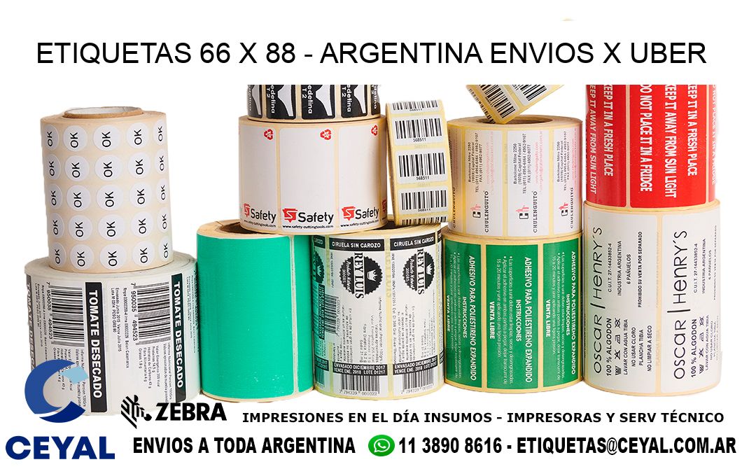 ETIQUETAS 66 x 88 - ARGENTINA ENVIOS X UBER