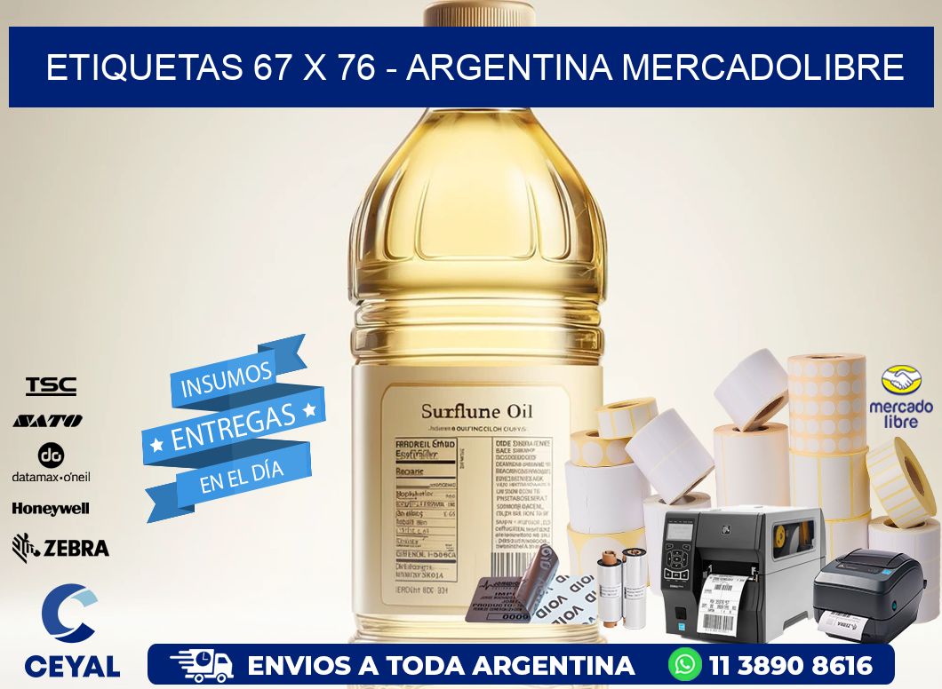 ETIQUETAS 67 x 76 - ARGENTINA MERCADOLIBRE