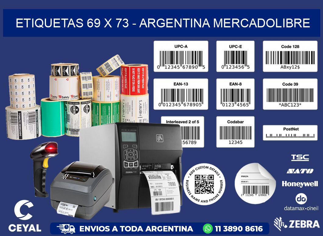 ETIQUETAS 69 x 73 - ARGENTINA MERCADOLIBRE