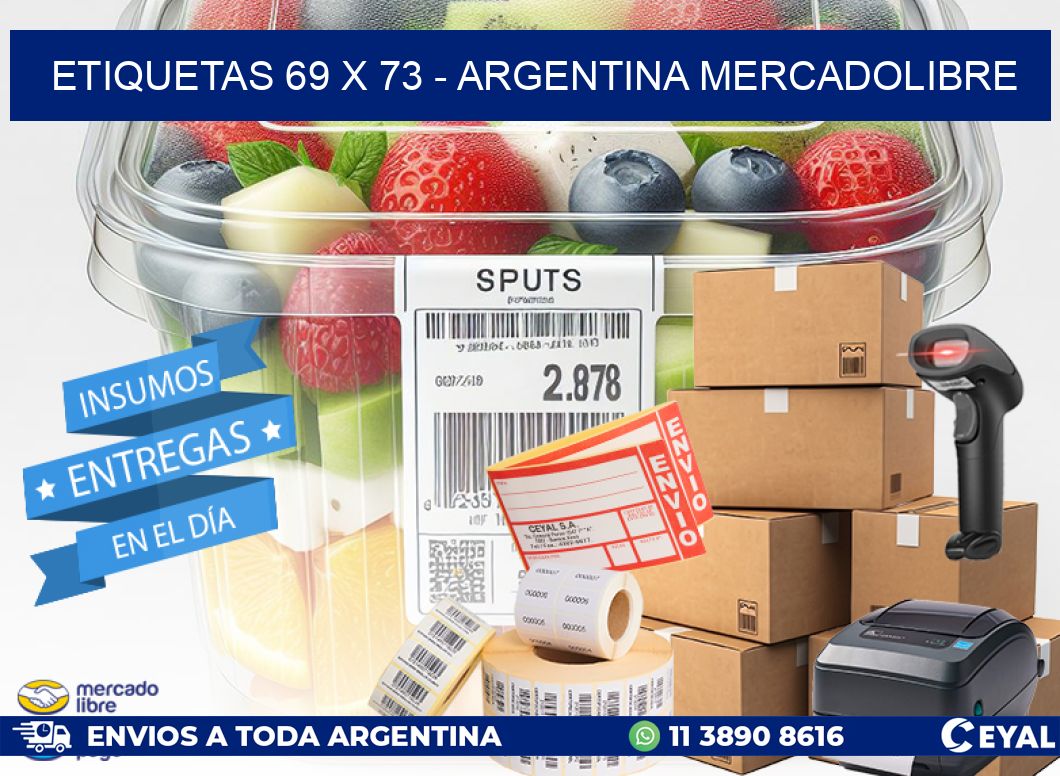 ETIQUETAS 69 x 73 - ARGENTINA MERCADOLIBRE