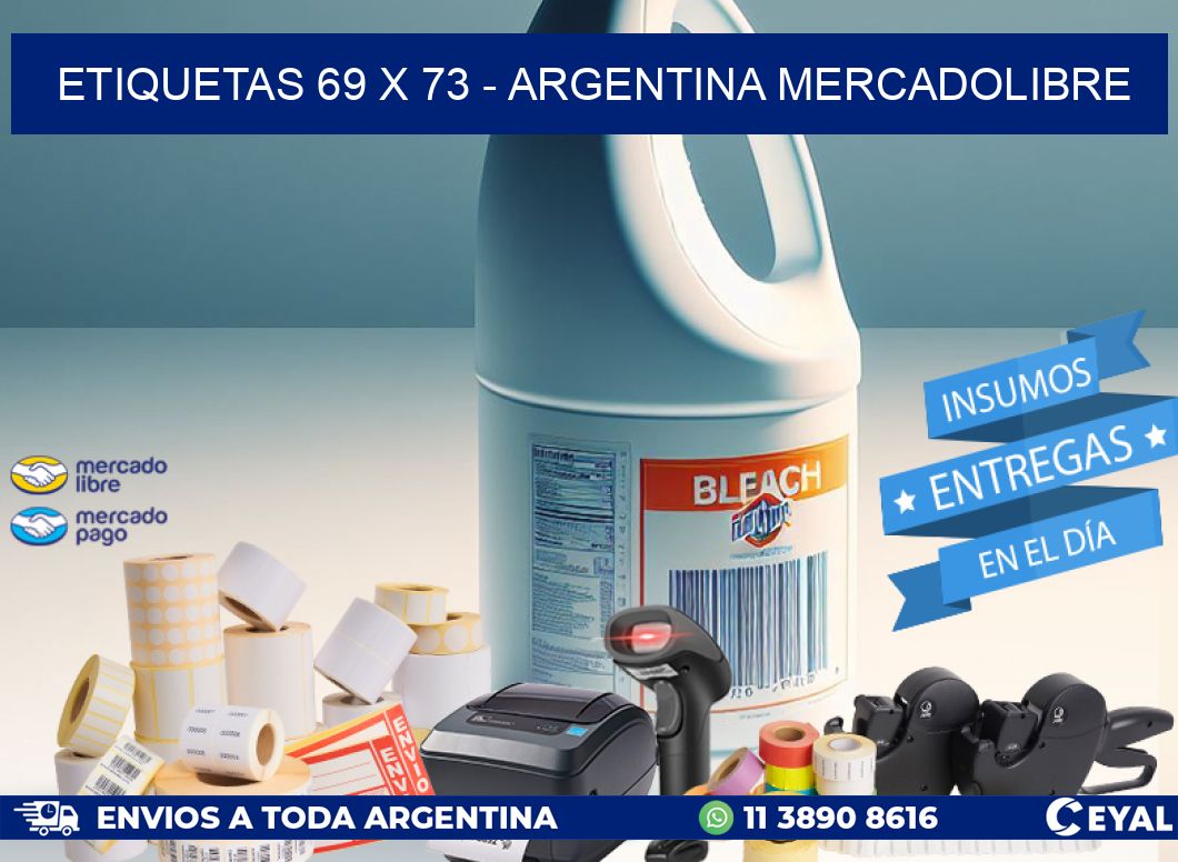 ETIQUETAS 69 x 73 - ARGENTINA MERCADOLIBRE