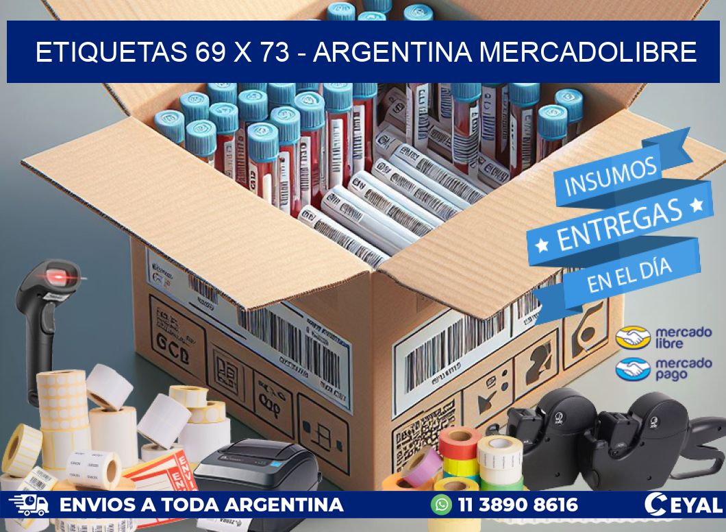 ETIQUETAS 69 x 73 - ARGENTINA MERCADOLIBRE