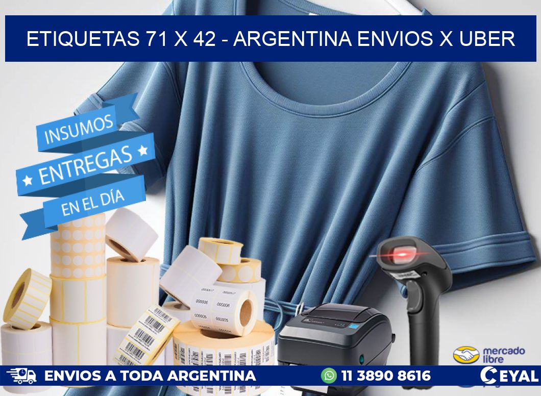 ETIQUETAS 71 x 42 - ARGENTINA ENVIOS X UBER