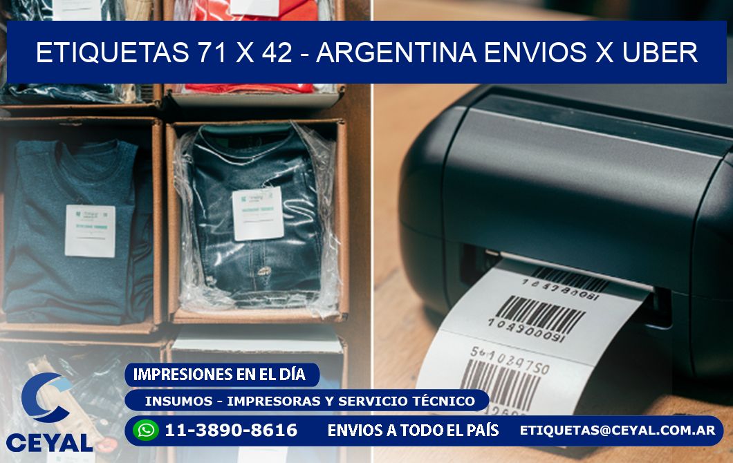 ETIQUETAS 71 x 42 - ARGENTINA ENVIOS X UBER