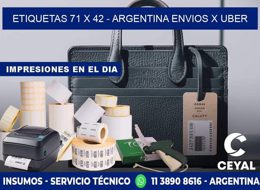 ETIQUETAS 71 x 42 - ARGENTINA ENVIOS X UBER